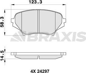 Braxis AB0345 - Тормозные колодки, дисковые, комплект autosila-amz.com