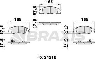Braxis AB0310 - Тормозные колодки, дисковые, комплект autosila-amz.com