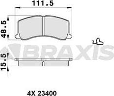 Braxis AB0317 - Тормозные колодки, дисковые, комплект autosila-amz.com