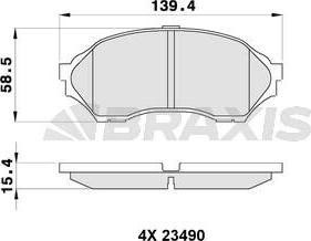 Braxis AB0333 - Тормозные колодки, дисковые, комплект autosila-amz.com