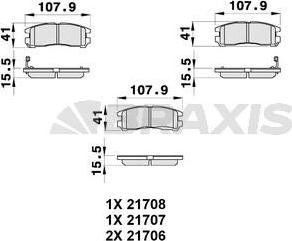 Braxis AB0337 - Тормозные колодки, дисковые, комплект autosila-amz.com