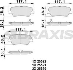 Braxis AB0379 - Тормозные колодки, дисковые, комплект autosila-amz.com