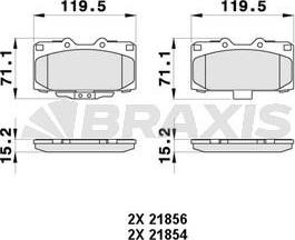 Braxis AB0370 - Тормозные колодки, дисковые, комплект autosila-amz.com