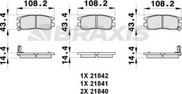 Braxis AB0295 - Тормозные колодки, дисковые, комплект autosila-amz.com