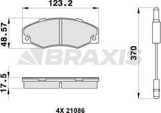 Braxis AB0297 - Тормозные колодки, дисковые, комплект autosila-amz.com