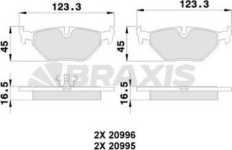 Braxis AB0249 - Тормозные колодки, дисковые, комплект autosila-amz.com