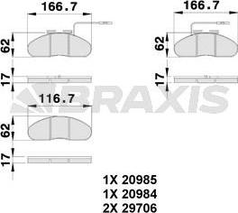 Braxis AB0247 - Тормозные колодки, дисковые, комплект autosila-amz.com