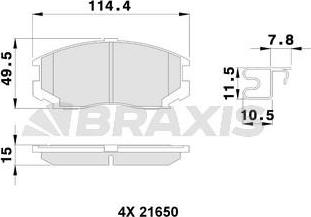 Braxis AB0250 - Тормозные колодки, дисковые, комплект autosila-amz.com