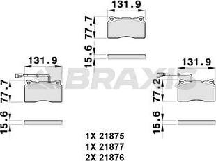 Braxis AB0261 - Тормозные колодки, дисковые, комплект autosila-amz.com