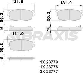 Braxis AB0209 - Тормозные колодки, дисковые, комплект autosila-amz.com