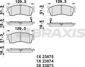 Braxis AB0201 - Тормозные колодки, дисковые, комплект autosila-amz.com