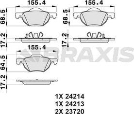 Braxis AB0202 - Тормозные колодки, дисковые, комплект autosila-amz.com