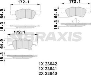 Braxis AB0214 - Тормозные колодки, дисковые, комплект autosila-amz.com