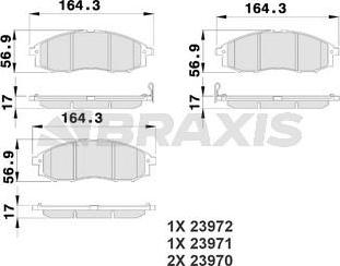 Braxis AB0213 - Тормозные колодки, дисковые, комплект autosila-amz.com