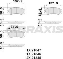 Braxis AB0212 - Тормозные колодки, дисковые, комплект autosila-amz.com