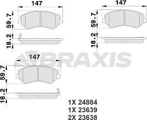 Braxis AB0217 - Тормозные колодки, дисковые, комплект autosila-amz.com