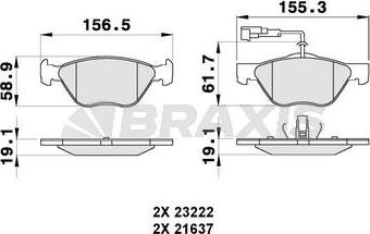 Braxis AB0285 - Тормозные колодки, дисковые, комплект autosila-amz.com