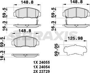 Braxis AB0286 - Тормозные колодки, дисковые, комплект autosila-amz.com