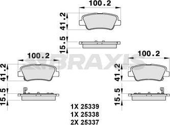Braxis AB0281 - Тормозные колодки, дисковые, комплект autosila-amz.com