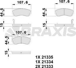 Braxis AB0239 - Тормозные колодки, дисковые, комплект autosila-amz.com