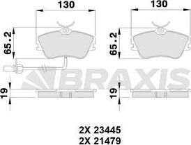 Braxis AB0238 - Тормозные колодки, дисковые, комплект autosila-amz.com