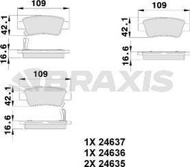 Braxis AB0232 - Тормозные колодки, дисковые, комплект autosila-amz.com