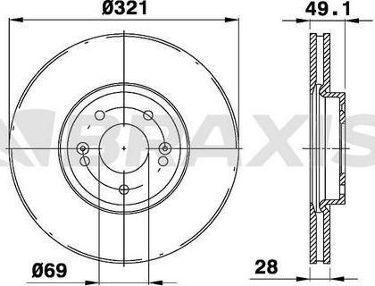 Braxis AD0991 - Тормозной диск autosila-amz.com