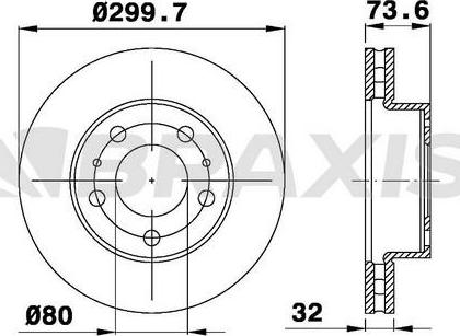 Braxis AD0985 - Тормозной диск autosila-amz.com