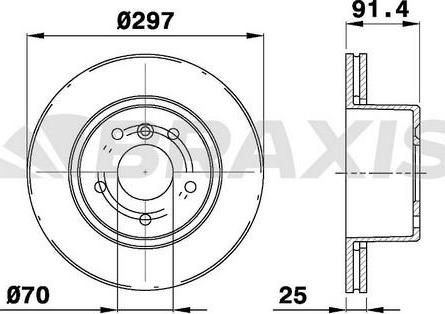 Braxis AD0974 - Тормозной диск autosila-amz.com