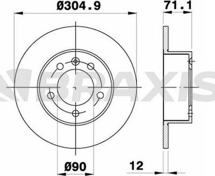 Braxis AD0467 - Тормозной диск autosila-amz.com