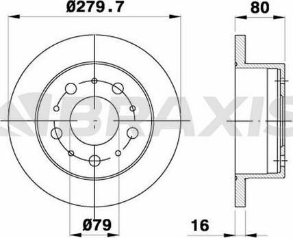 Braxis AD0002 - Тормозной диск autosila-amz.com