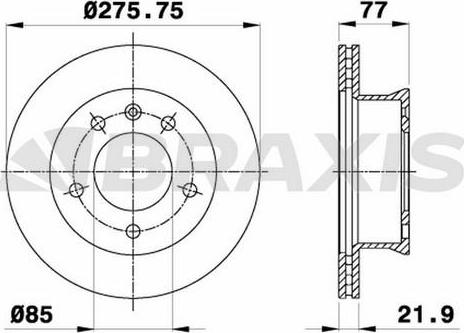 Braxis AD0147 - Тормозной диск autosila-amz.com