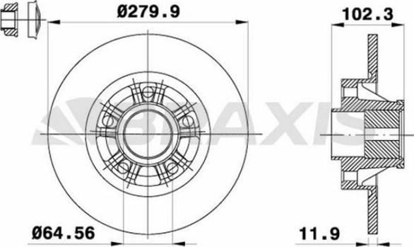 Braxis AD0108 - Тормозной диск autosila-amz.com