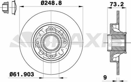 Braxis AD0134 - Тормозной диск autosila-amz.com