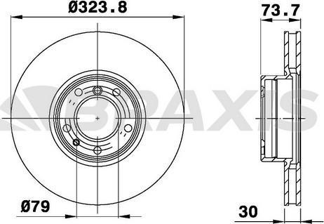 Braxis AD0344 - Тормозной диск autosila-amz.com