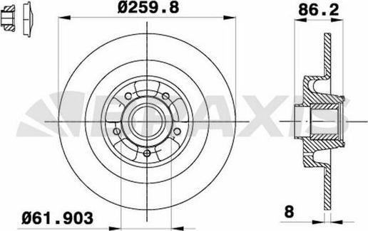 Braxis AD0332 - Тормозной диск autosila-amz.com