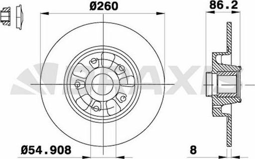Braxis AD0244 - Тормозной диск autosila-amz.com