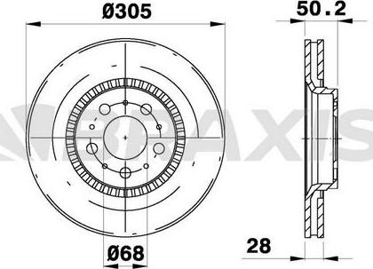 Braxis AD0289 - Тормозной диск autosila-amz.com