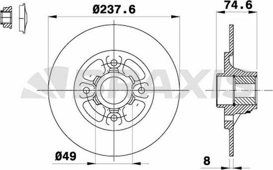 Braxis AD0279 - Тормозной диск autosila-amz.com