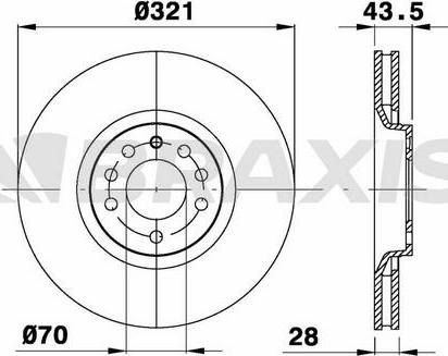 Braxis AD1097 - Тормозной диск autosila-amz.com