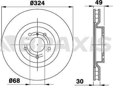 Braxis AD1044 - Тормозной диск autosila-amz.com