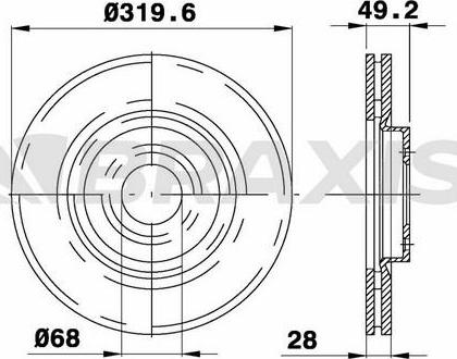 Braxis AD1045 - Тормозной диск autosila-amz.com