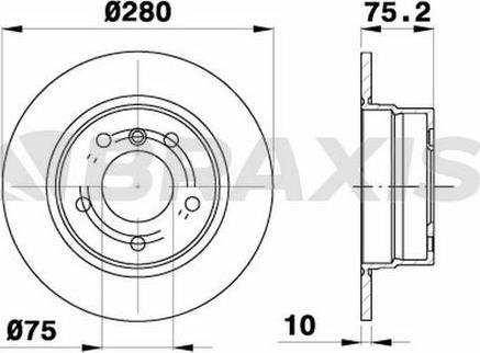 Braxis AD1041 - Тормозной диск autosila-amz.com