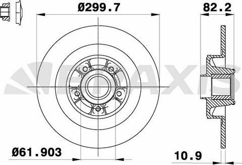 Braxis AD1050 - Тормозной диск autosila-amz.com