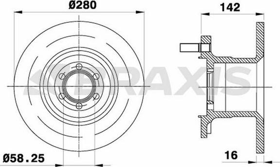 Braxis AD1057 - Тормозной диск autosila-amz.com