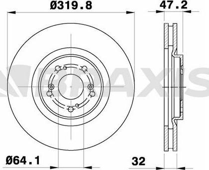 Braxis AD1069 - Тормозной диск autosila-amz.com