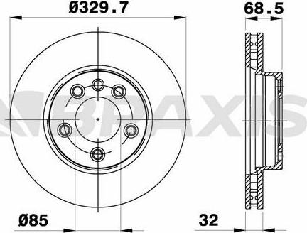 Braxis AD1005 - Тормозной диск autosila-amz.com