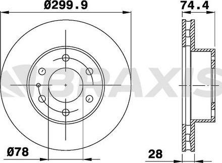 Braxis AD1015 - Тормозной диск autosila-amz.com