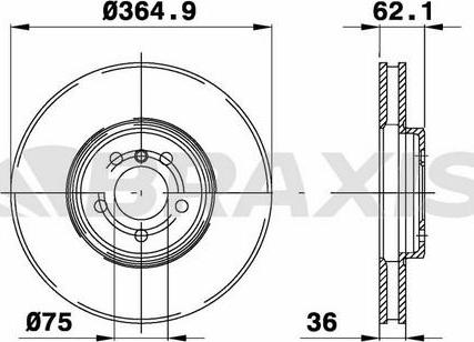Braxis AD1017 - Тормозной диск autosila-amz.com