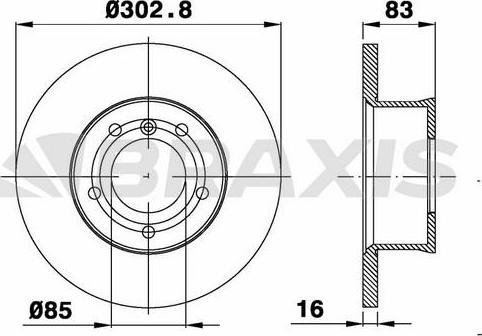 Braxis AD1039 - Тормозной диск autosila-amz.com